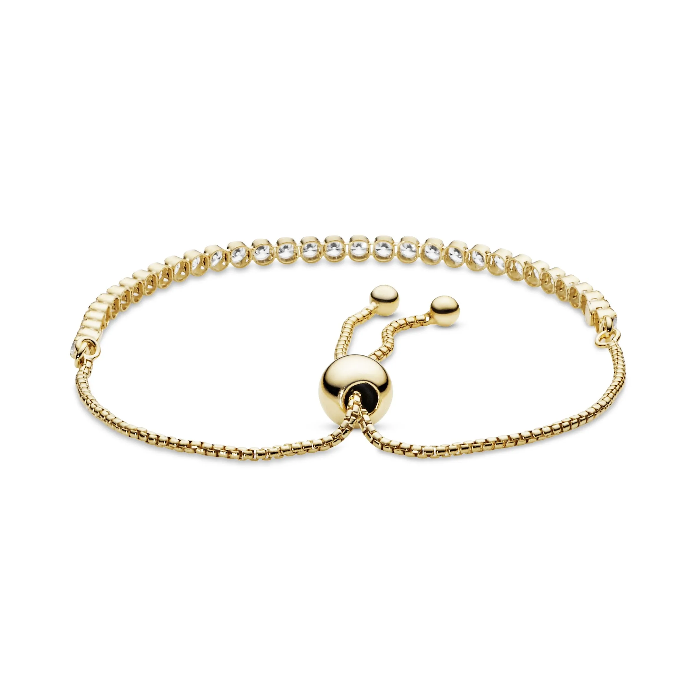 14k Gold Plated  bracelet with clear cubic zirconia