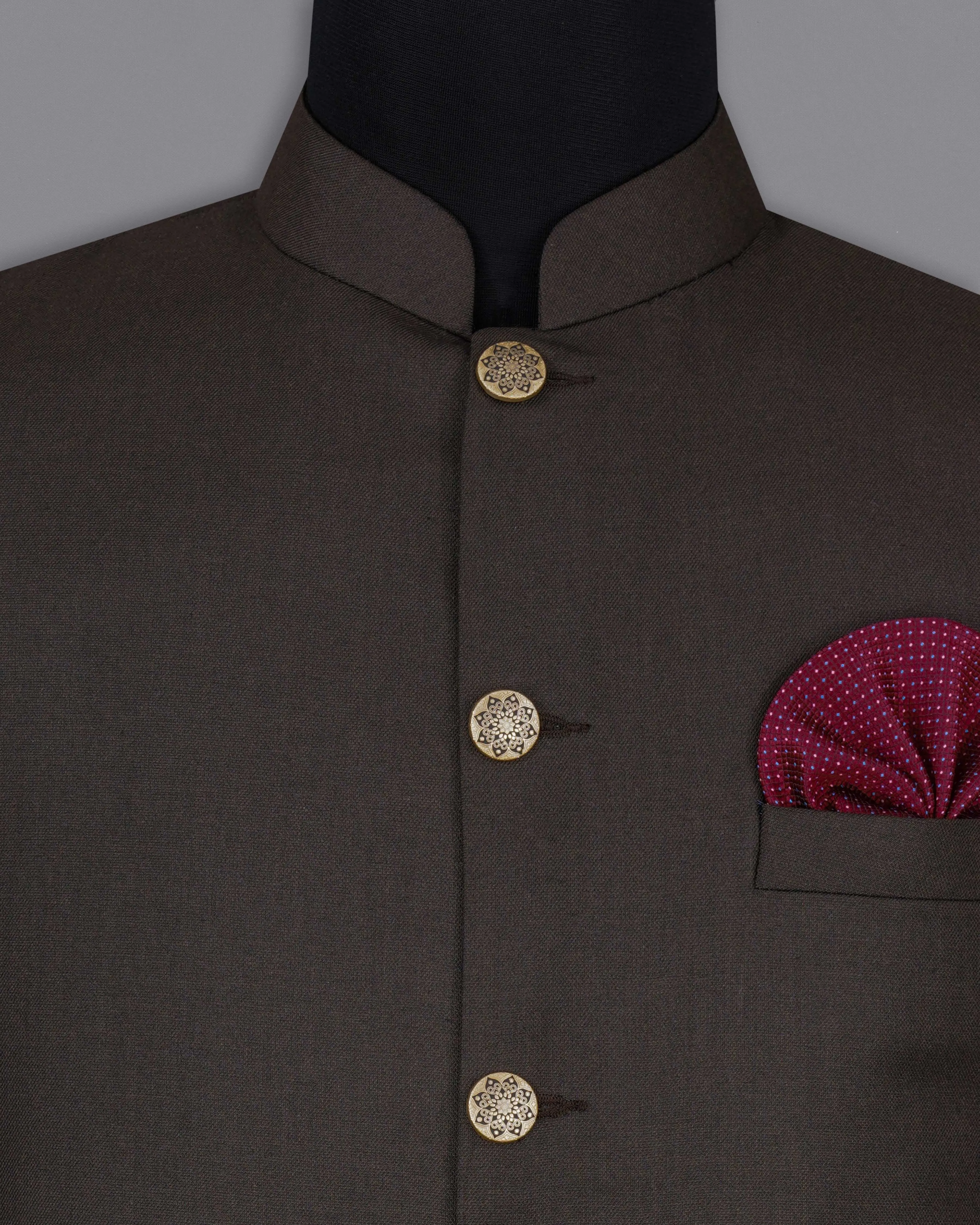 Baltic Sea Brown Bandhgala Nehru Jacket
