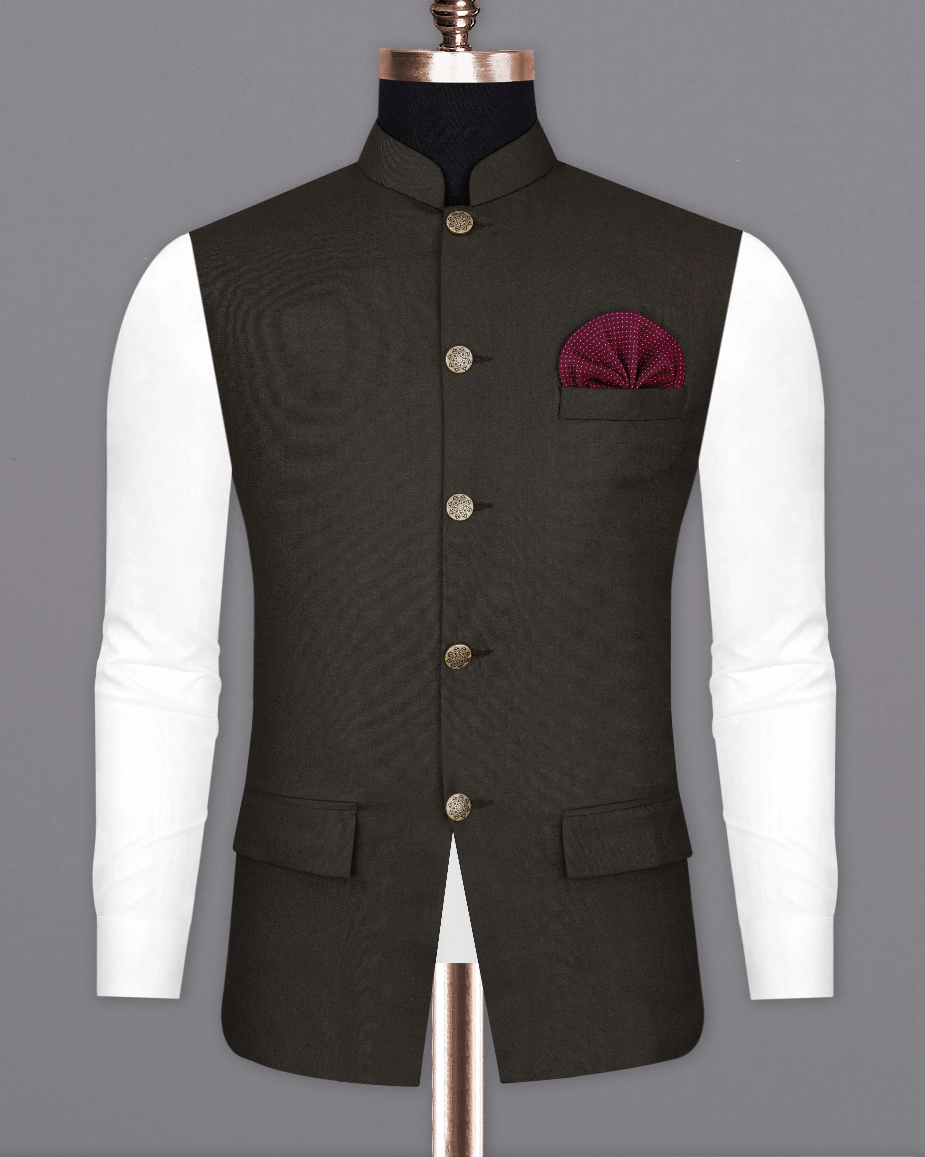 Baltic Sea Brown Bandhgala Nehru Jacket