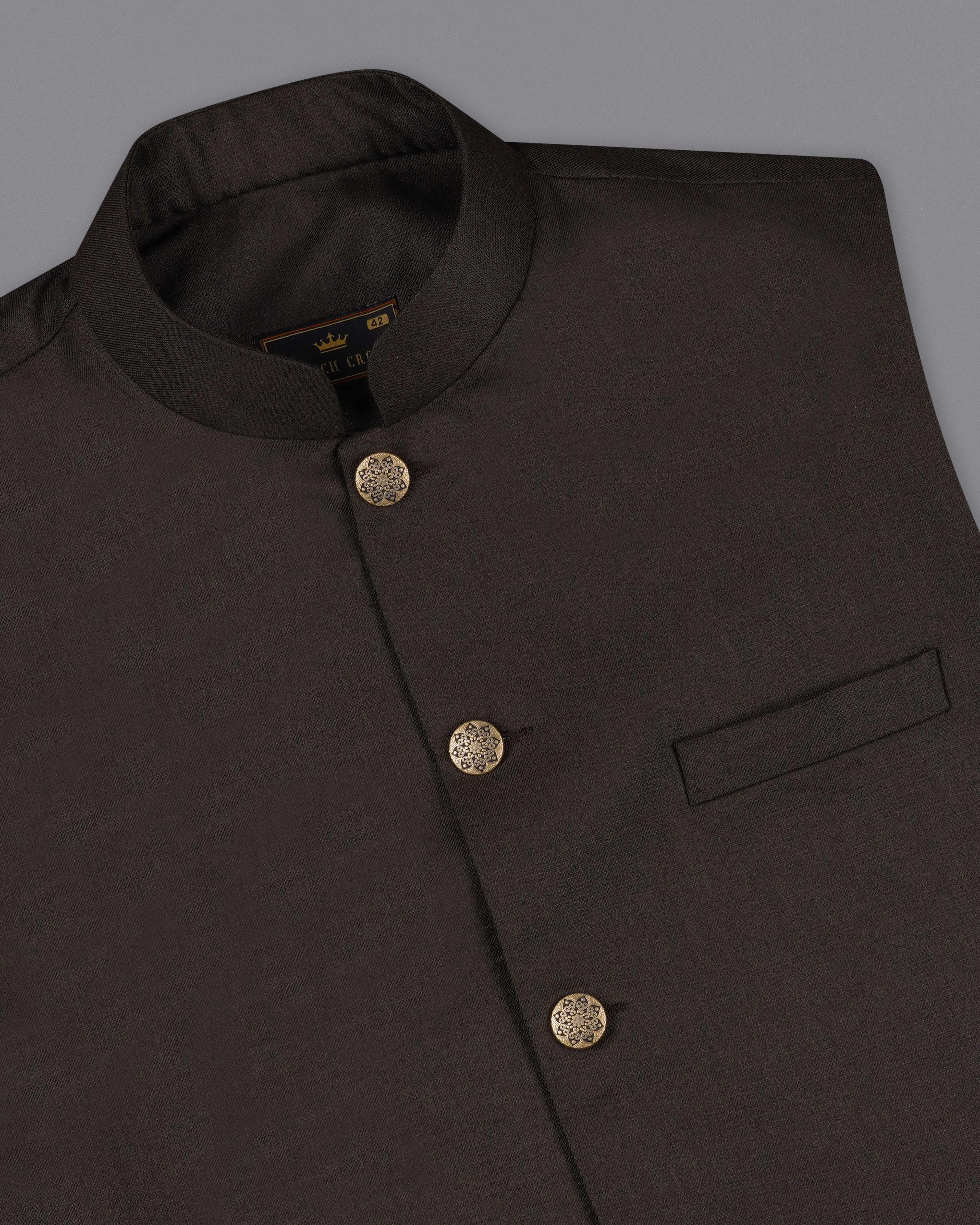 Baltic Sea Brown Bandhgala Nehru Jacket