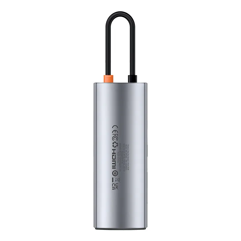 Baseus USB Hub Hub 7in1 Baseus Gleam, USB-C to 1x HDMI4K 60Hz   3x USB3.0   1x PD   1x SD/TF (grey) B00030708811-00