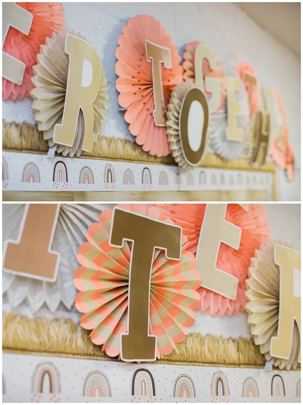 Better Together Inspirational Classroom Headline | Neutral | Simply Stylish Boho Rainbow | UPRINT | Schoolgirl Style