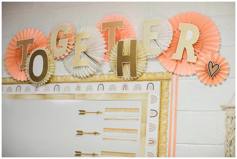 Better Together Inspirational Classroom Headline | Neutral | Simply Stylish Boho Rainbow | UPRINT | Schoolgirl Style