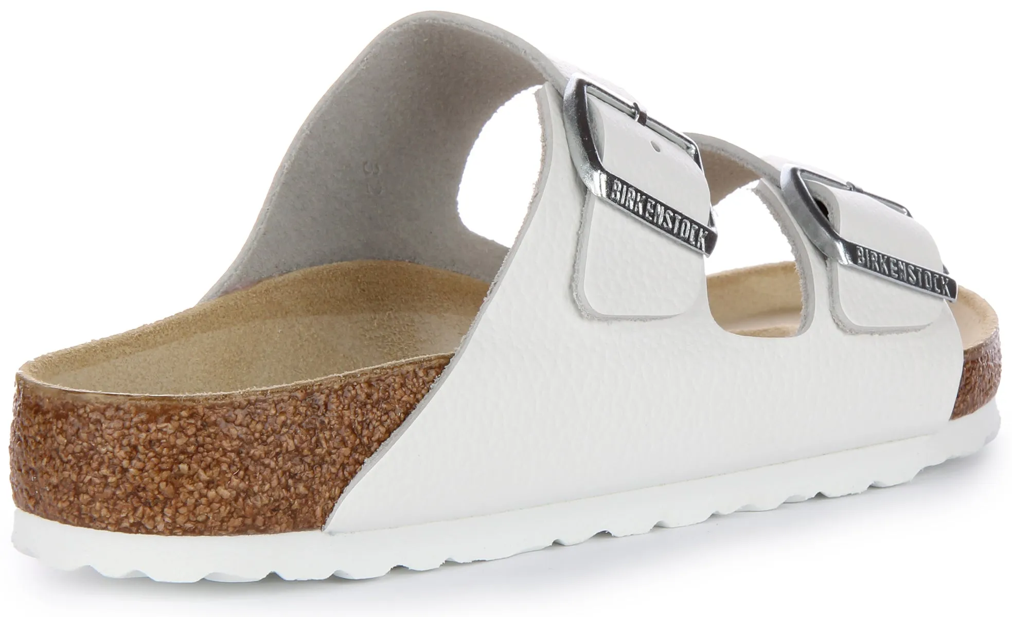 Birkenstock Arizona Natural Leather In White | Regular Fit