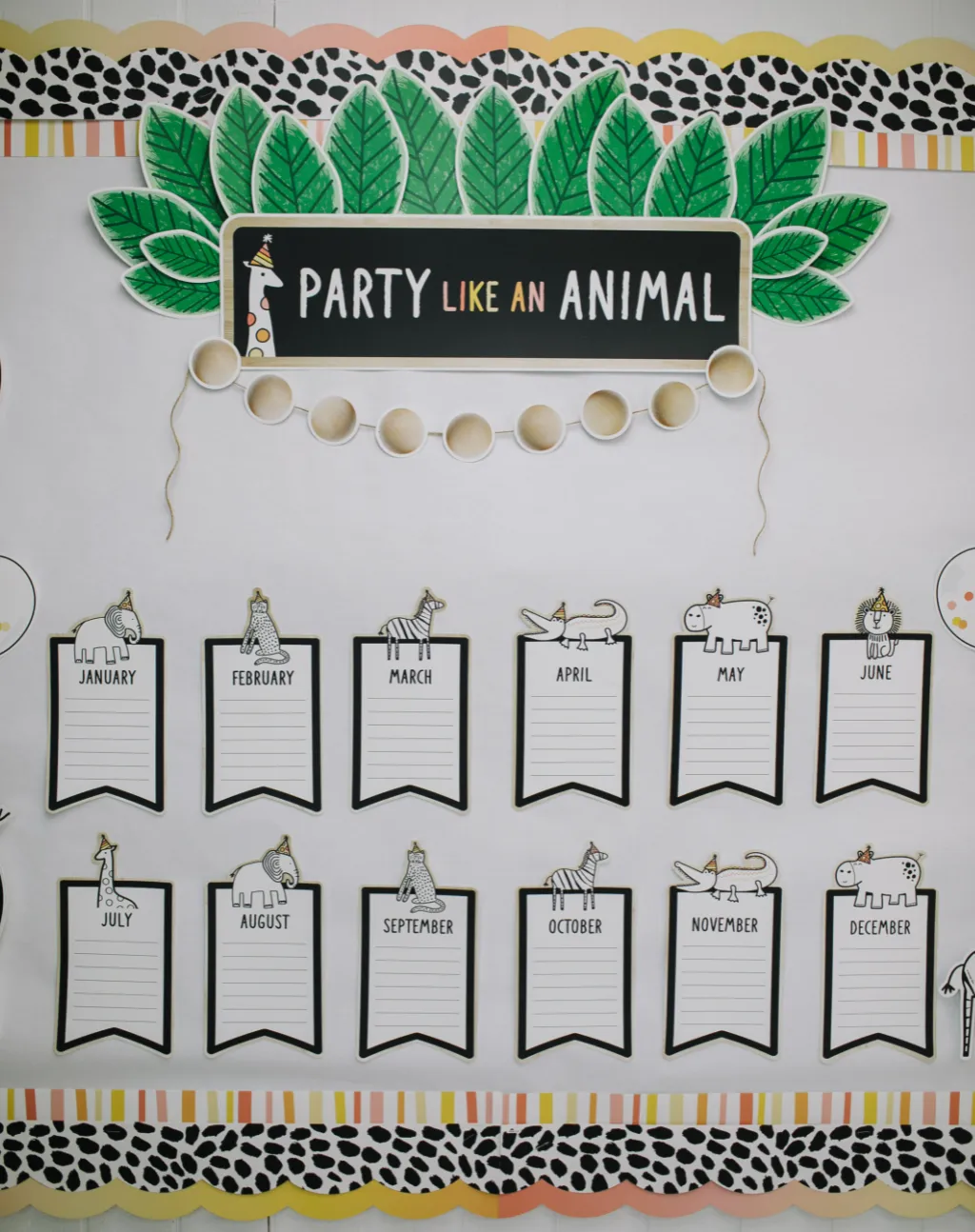 Birthday Bulletin Board Set | Neutral | Simply Safari | UPRINT | Schoolgirl Style
