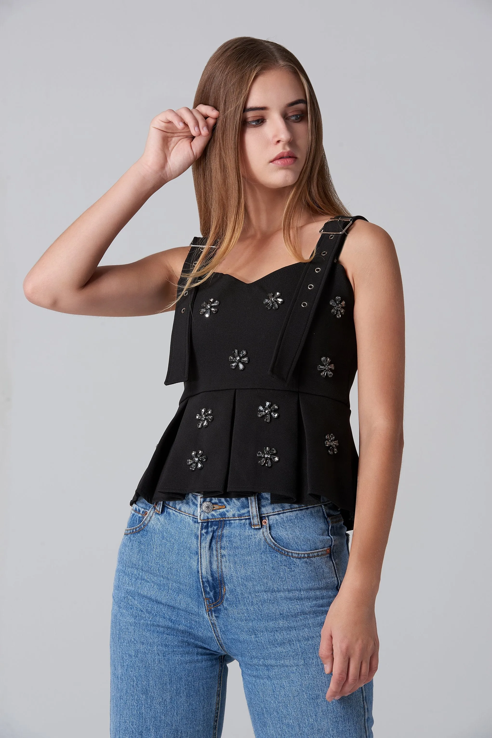 Black Jewel Gladiator Top