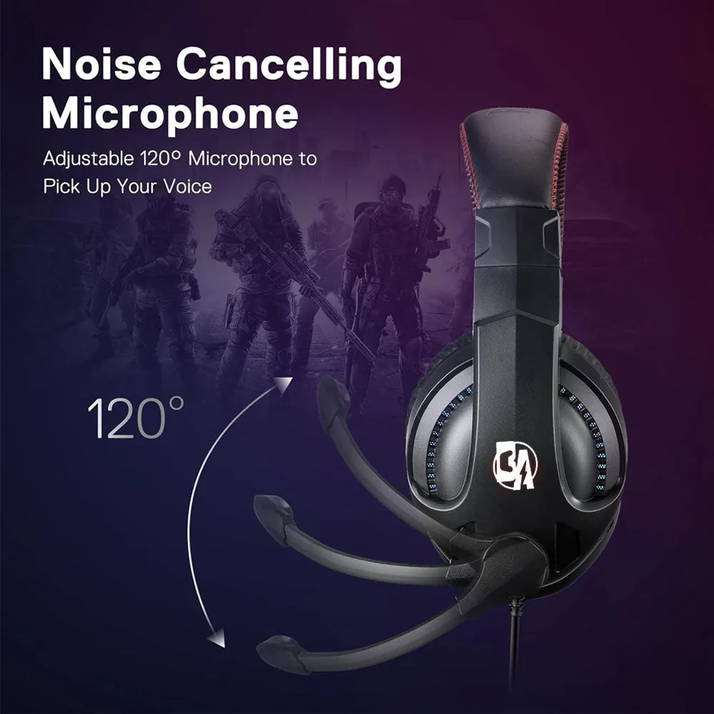 BOLT AXTION H211 Cronus Wired Gaming Headset - Stereo Surround Sound, RGB Backlight, Noise-Canceling Mic, 40mm Drivers - For PC, PS5, Xbox, Switch