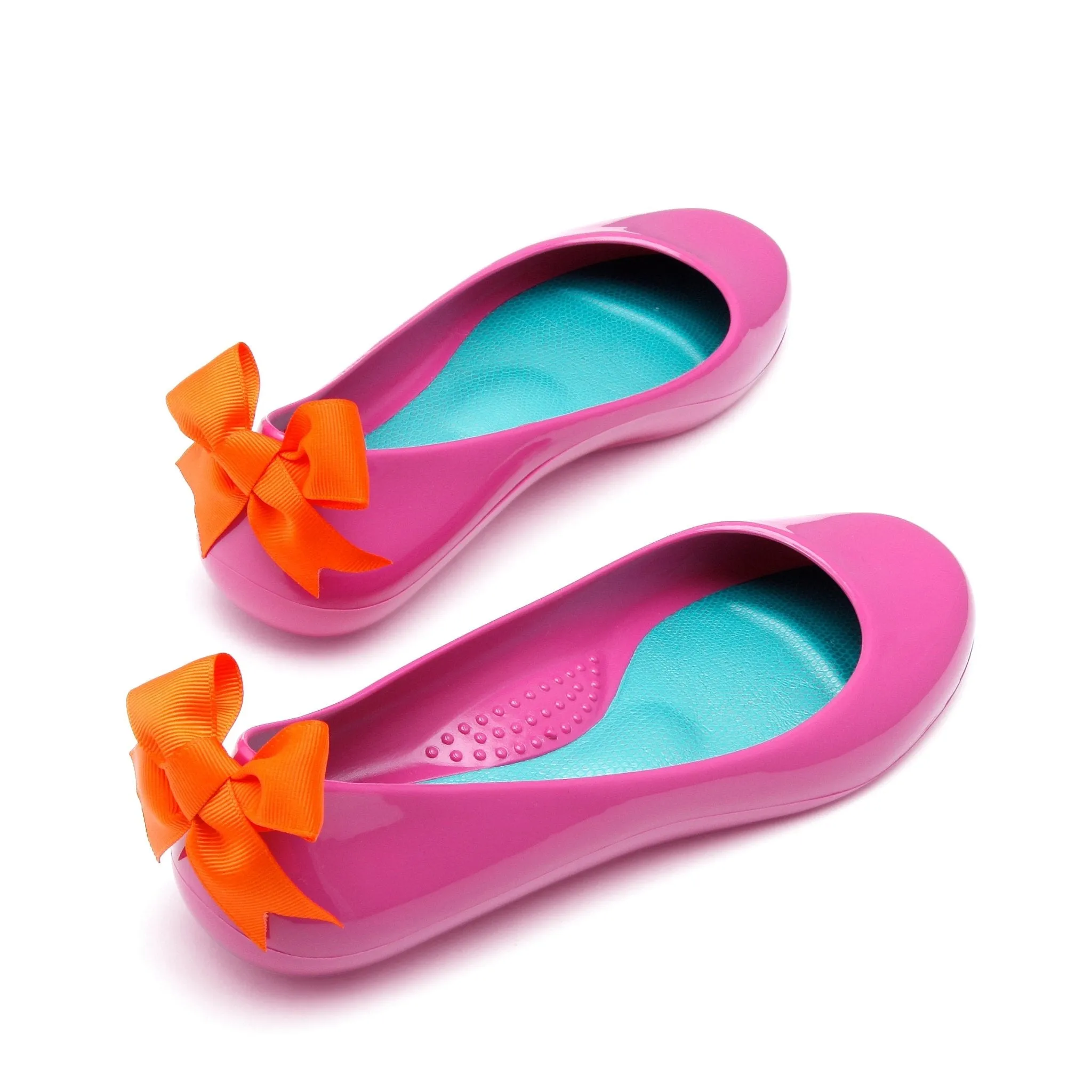 Bow Ballet Flats, Shiny Sangria Shoe