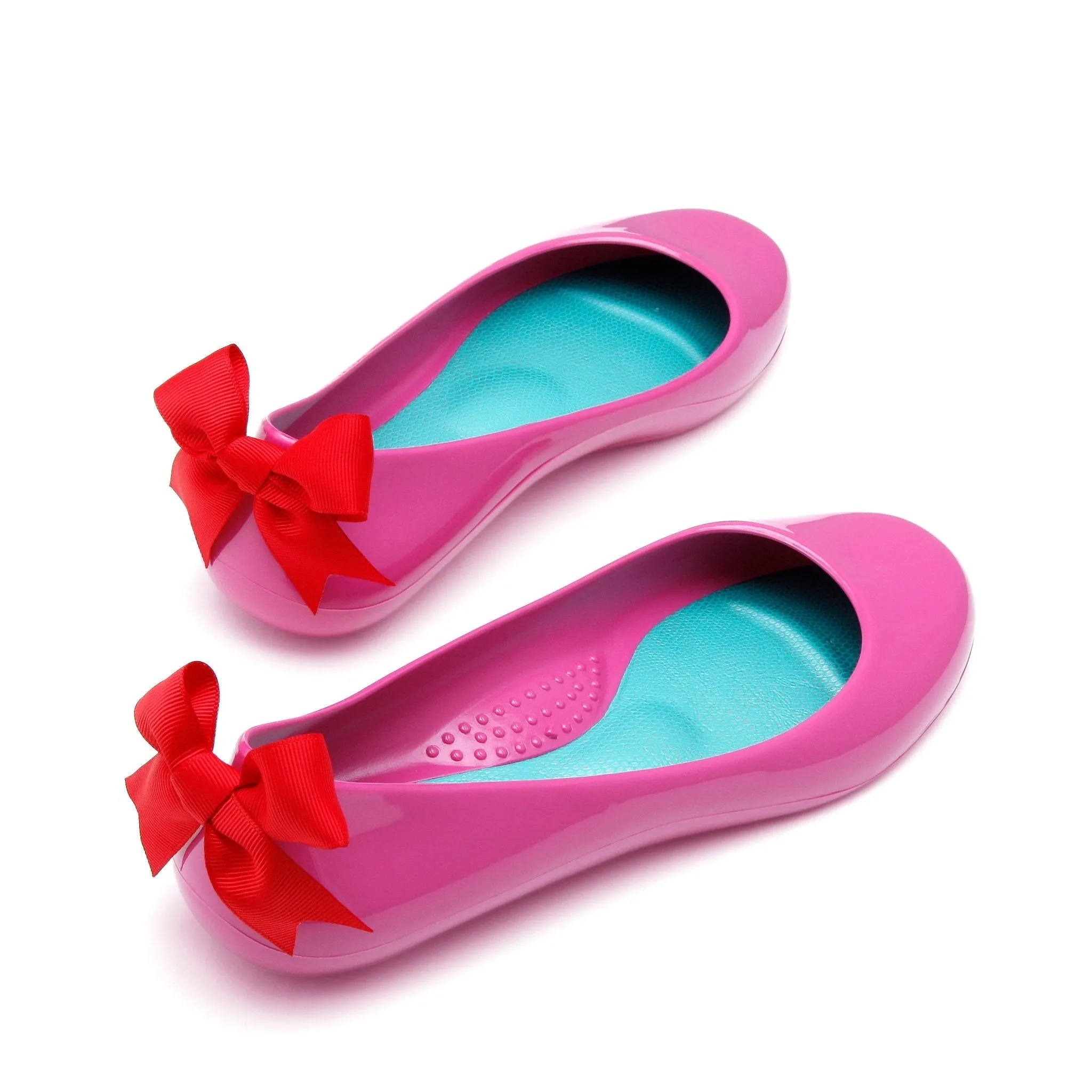 Bow Ballet Flats, Shiny Sangria Shoe