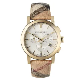Burberry BU9752 Haymarket Chronograph Gold 38mm Watch