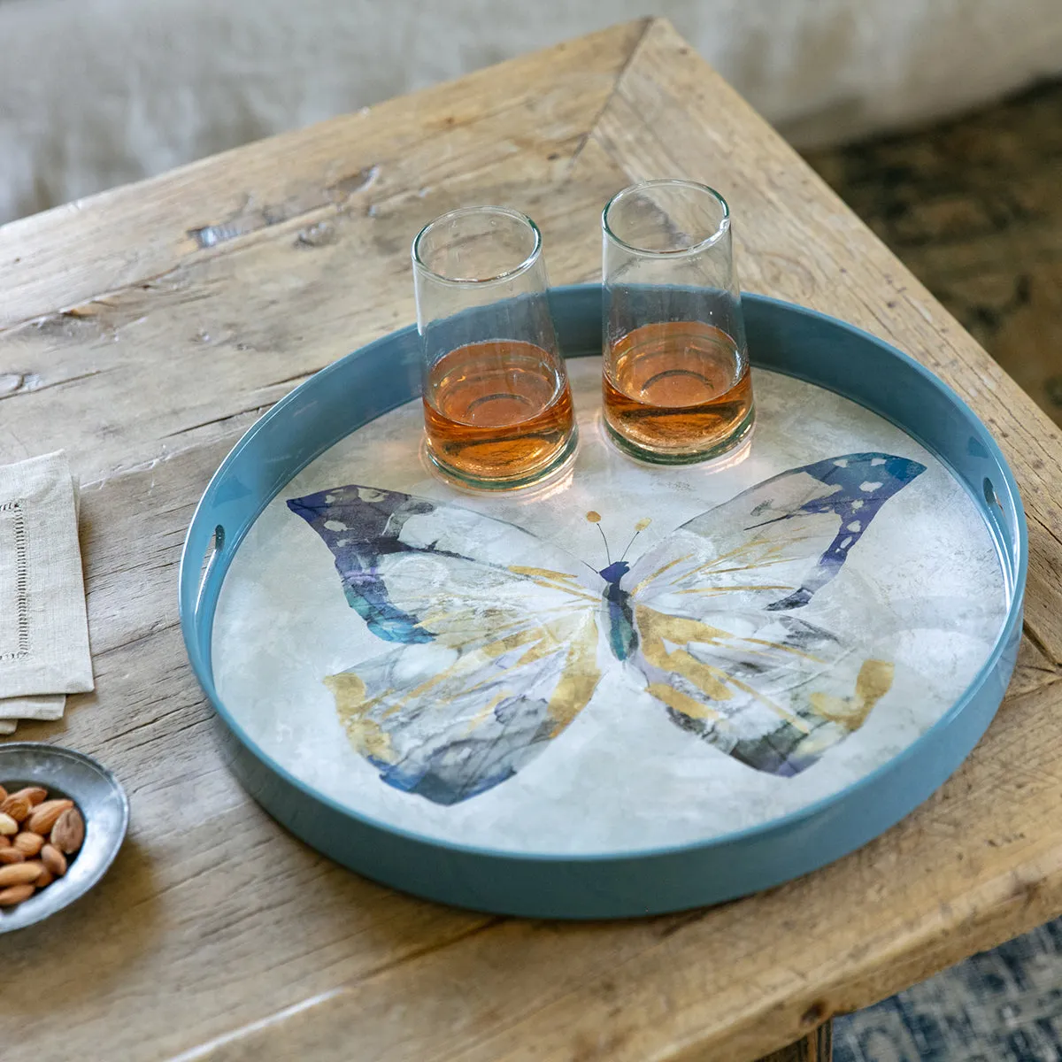 Butterfly 15" Round Tray