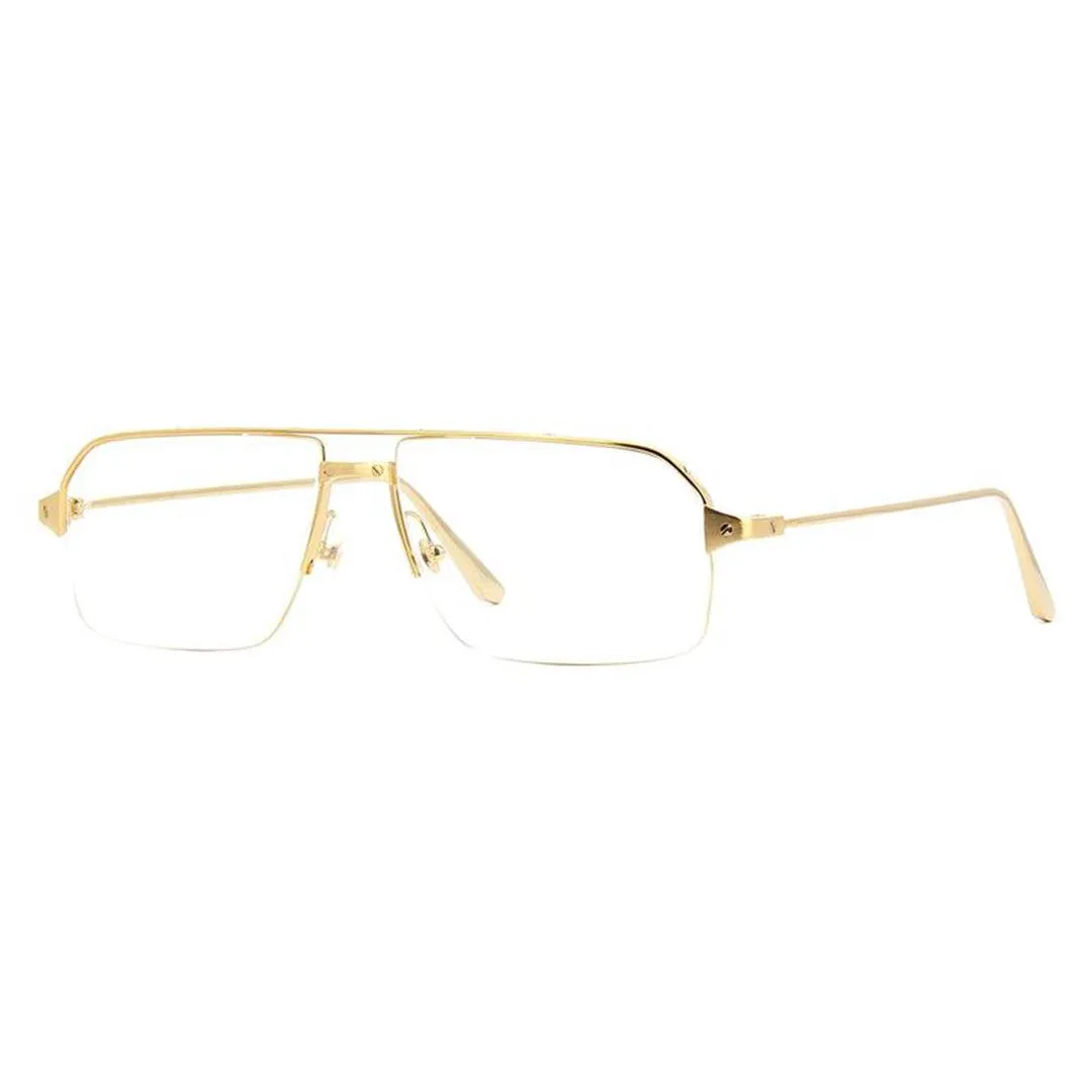 Cartier Men's Gold Metal Square Eyeglasses CT0231O/001