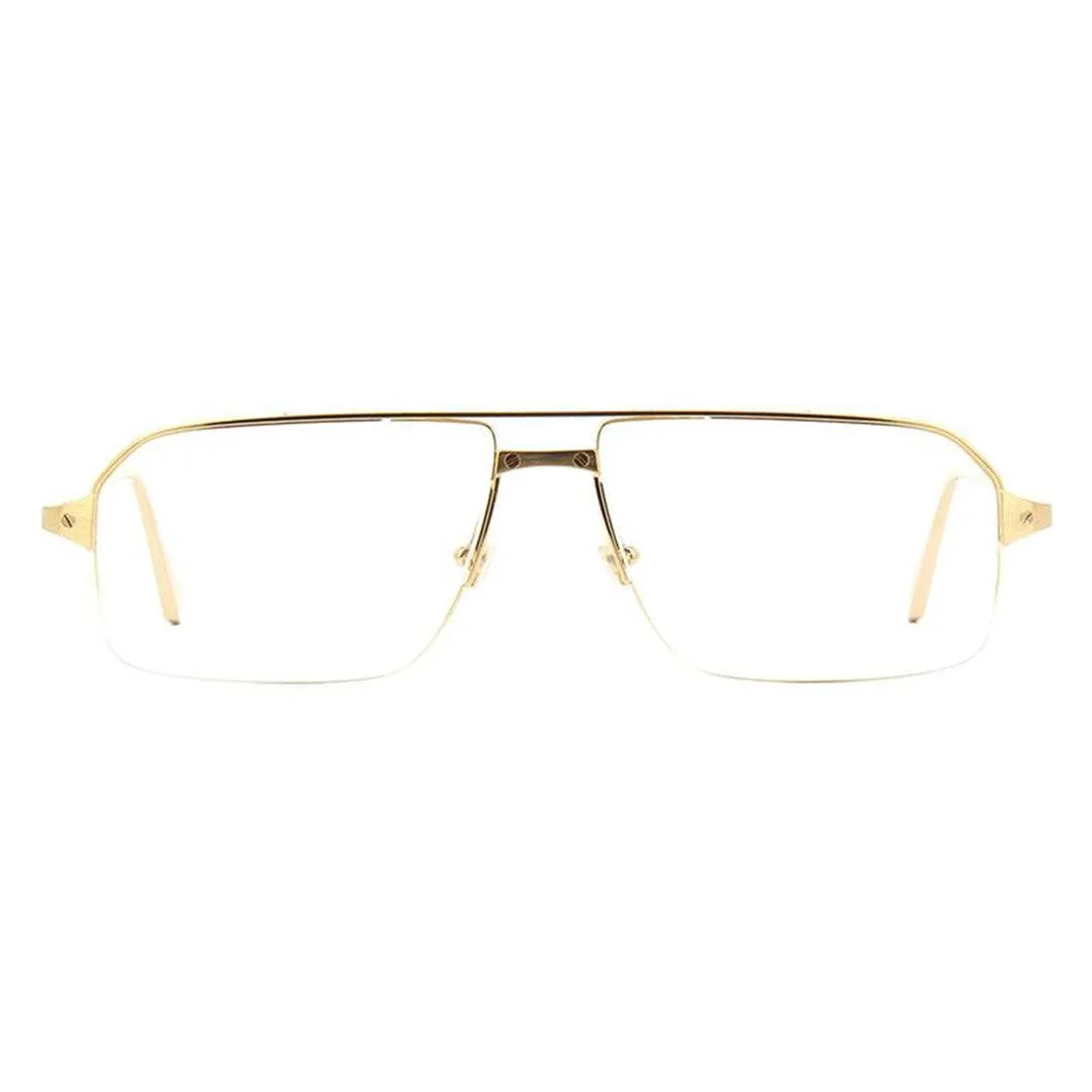 Cartier Men's Gold Metal Square Eyeglasses CT0231O/001