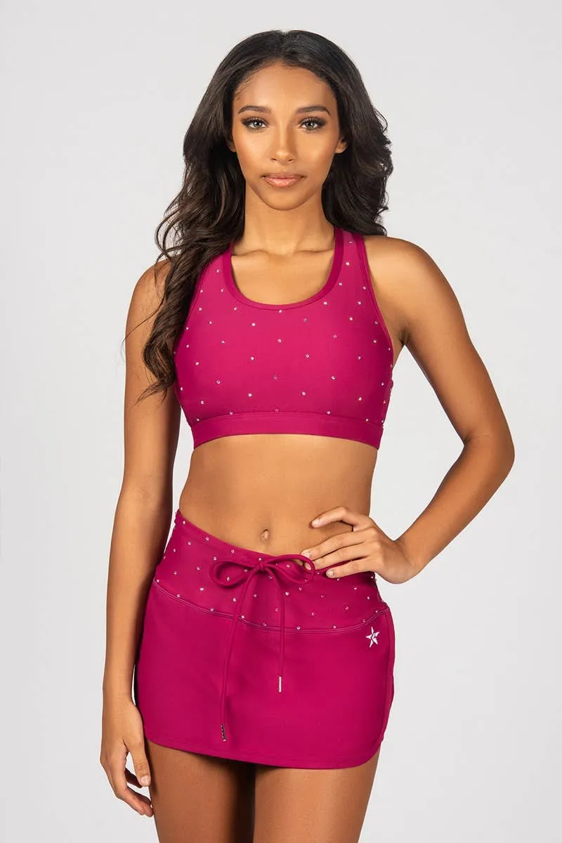 Cora Sports Bra in Cranberry
