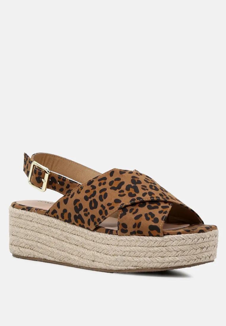 Cross Strap Wedge Slingback Sandal