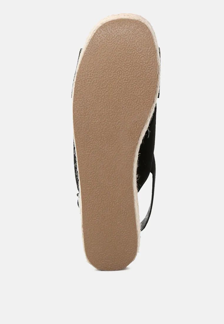 Cross Strap Wedge Slingback Sandal