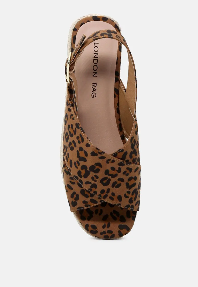 Cross Strap Wedge Slingback Sandal