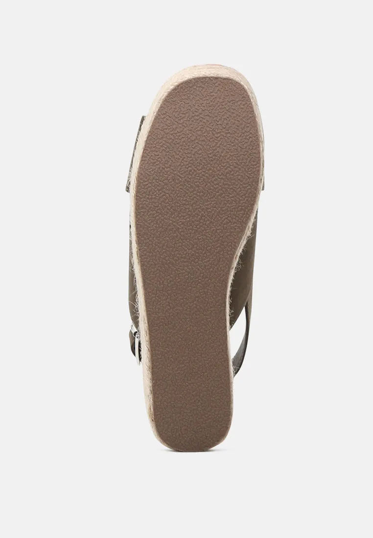 Cross Strap Wedge Slingback Sandal