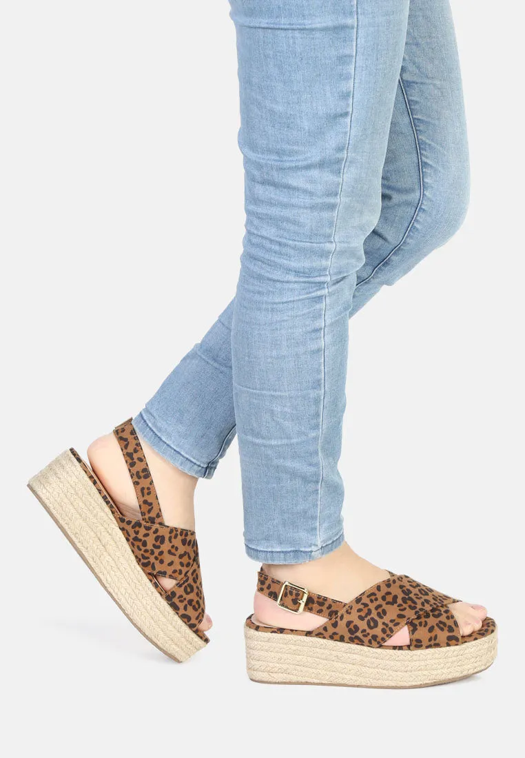 Cross Strap Wedge Slingback Sandal