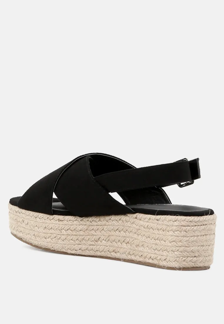 Cross Strap Wedge Slingback Sandal