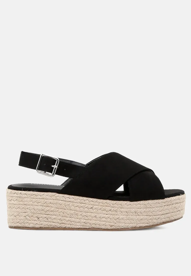 Cross Strap Wedge Slingback Sandal