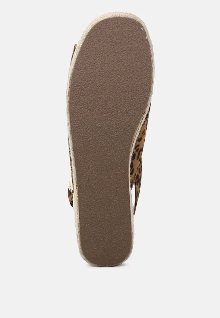 Cross Strap Wedge Slingback Sandal