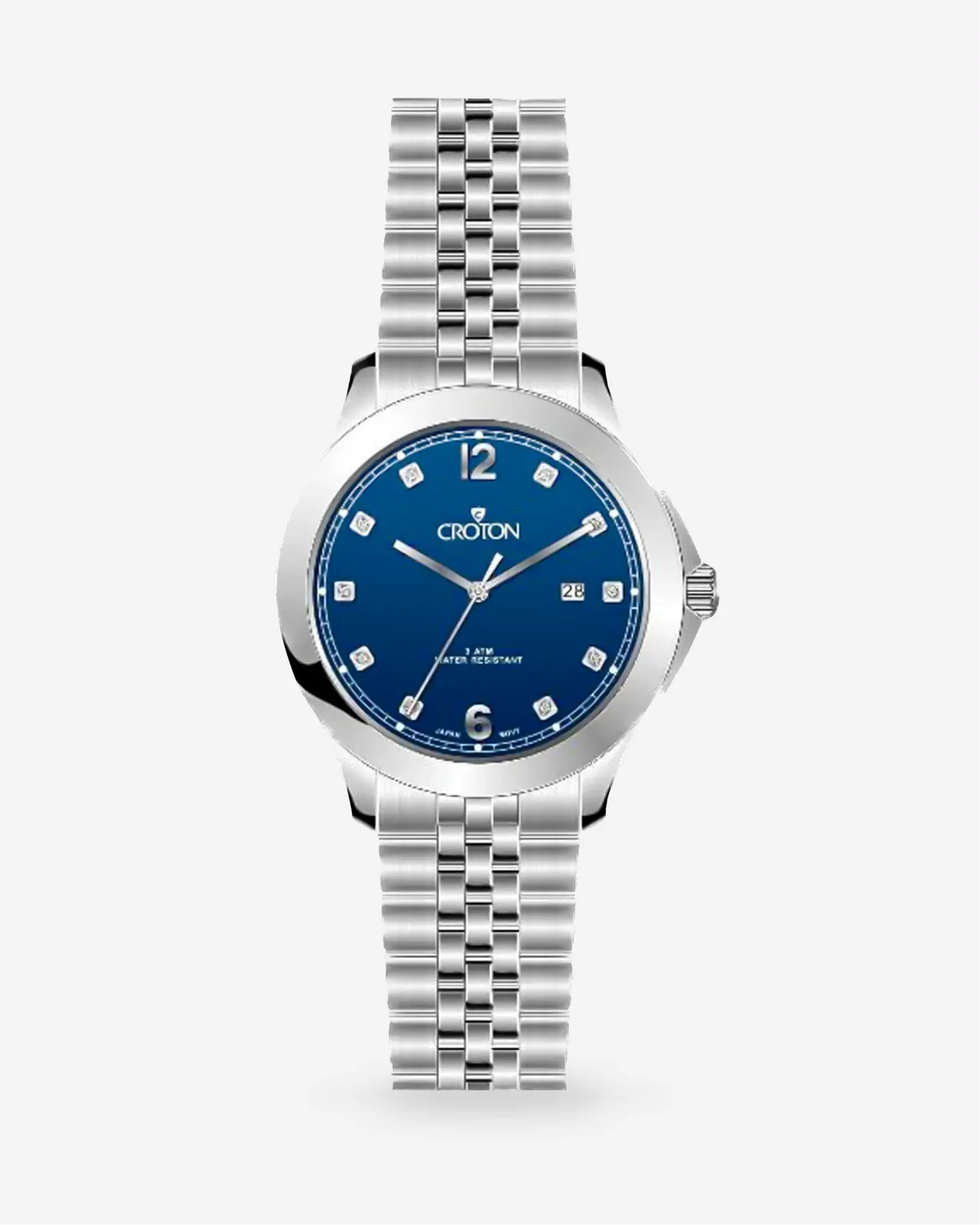 Croton's Ladies Stainless Steel Watch with Diamond Markers