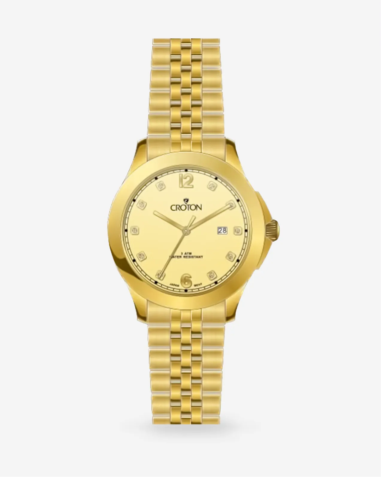 Croton's Ladies Stainless Steel Watch with Diamond Markers