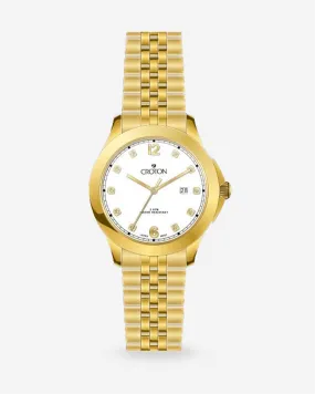Croton's Ladies Stainless Steel Watch with Diamond Markers