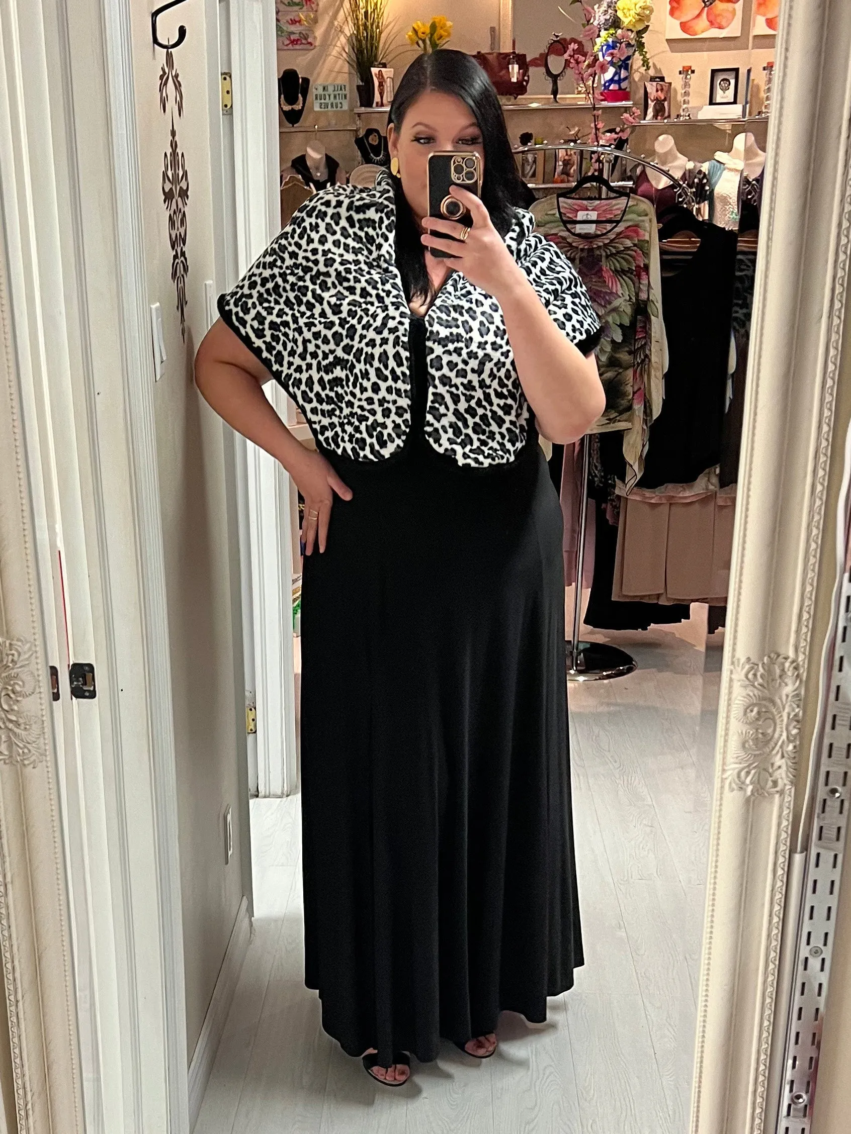 Diamanté Plus Size Gown in Black