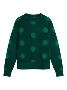 Dotte Hairy Jacquard Crewneck / Rain Forest