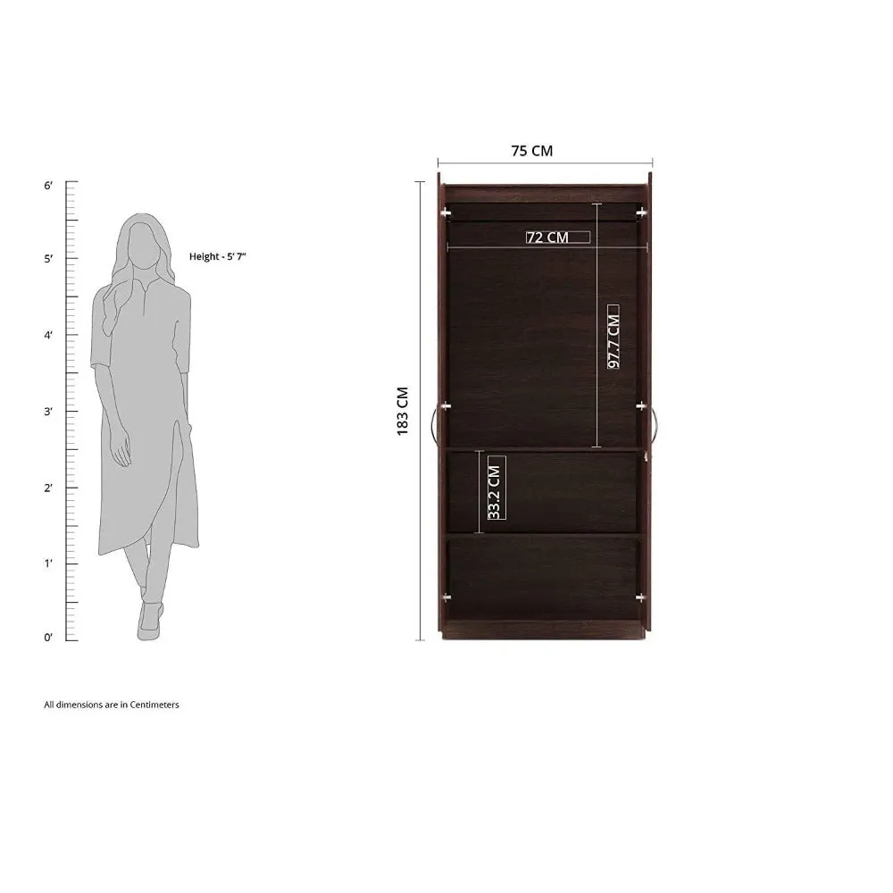 Dulex Medusa Engineered Wood Wardrobe Wenge Finish