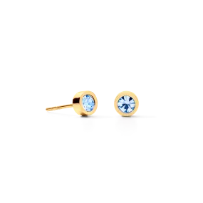 Earrings Sparkling Dot gold light blue