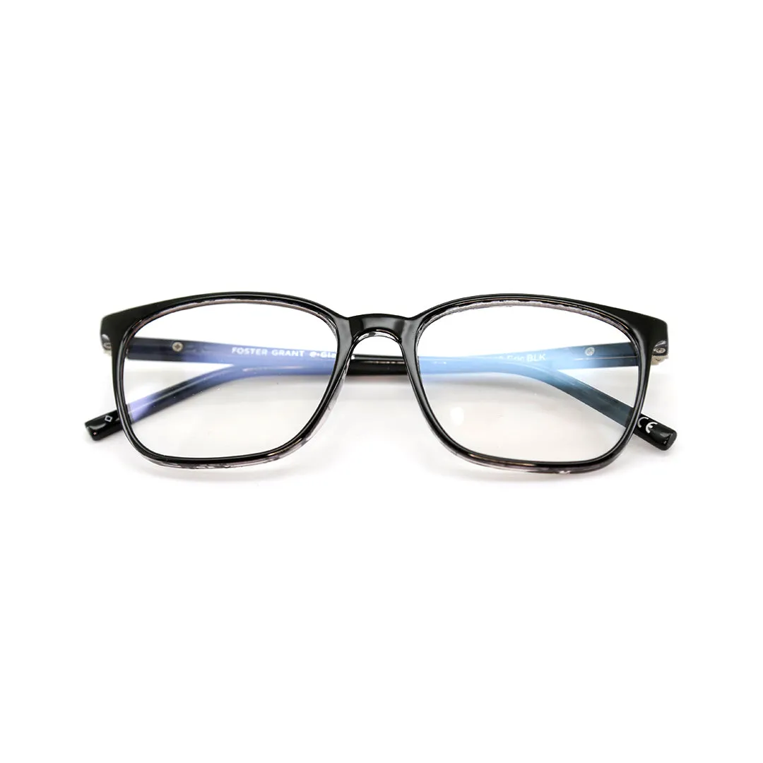 Foster Grant Unisex Black Plastic Square Eyeglasses FG0719ERI52000