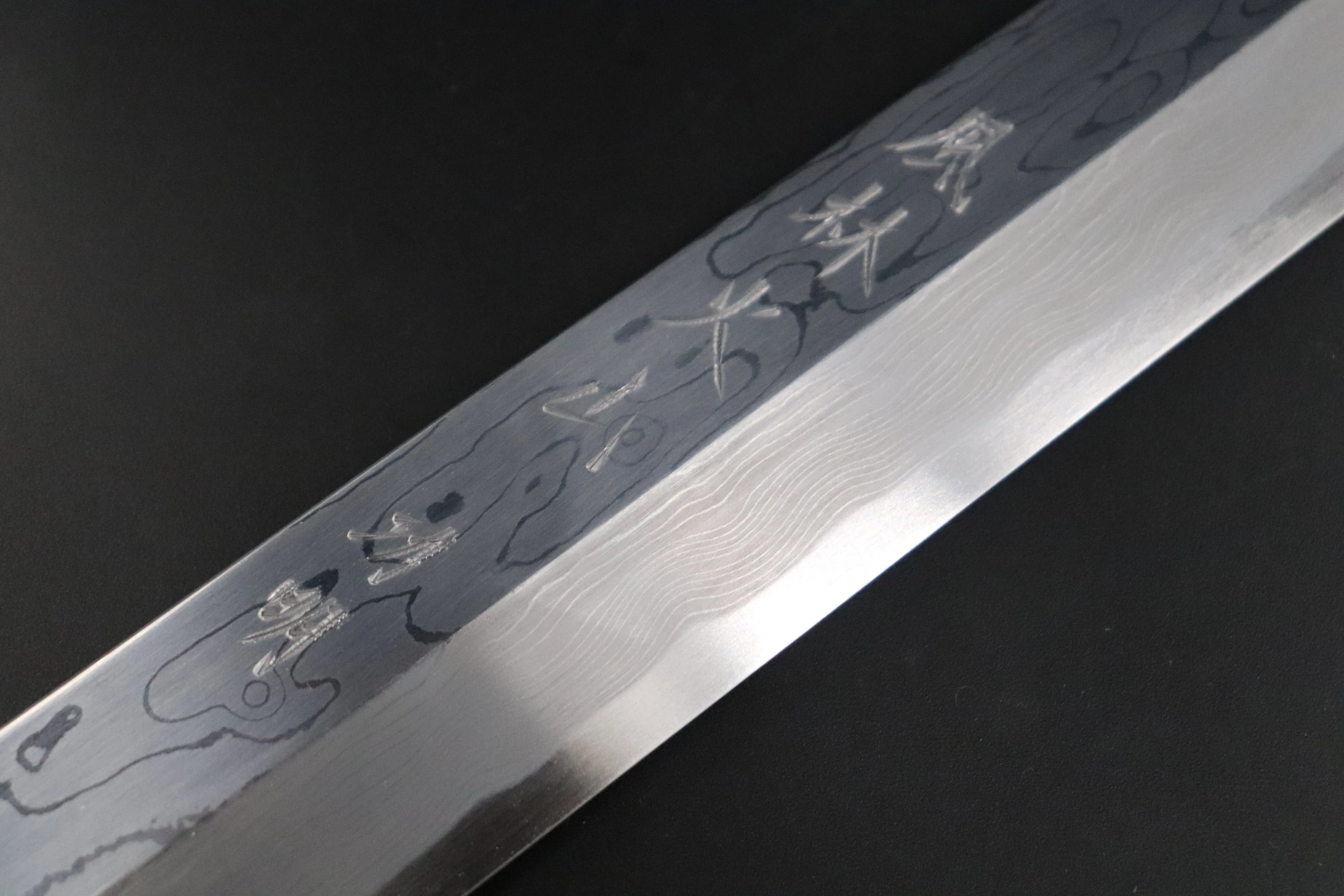 Fu-Rin-Ka-Zan Limited, Blue Steel No.2 Suminagashi Yanagiba (270mm and Yanagiba 300mm, 2 Sizes)