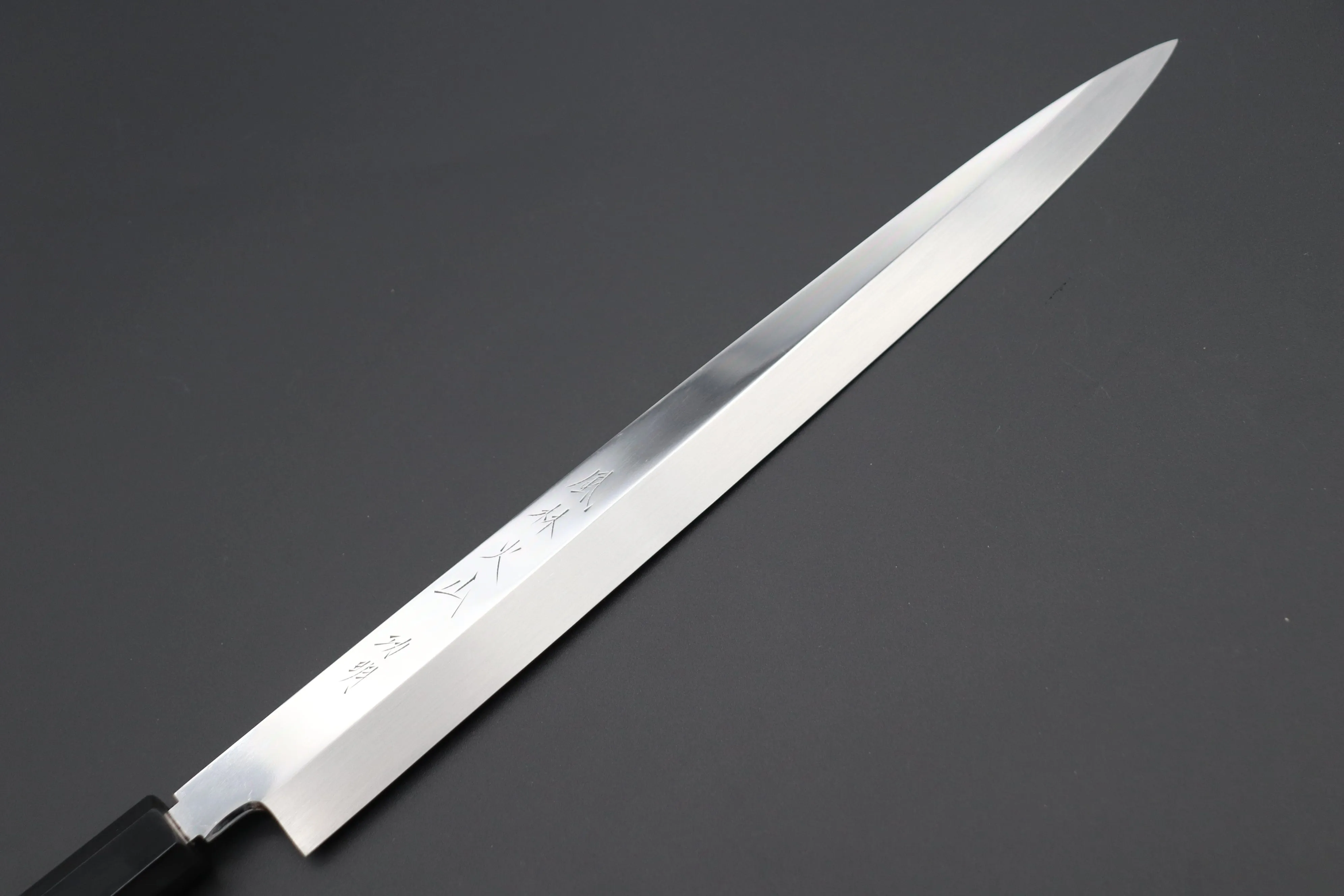 Fu-Rin-Ka-Zan Limited, FSO-84 Solid VG-10 blade Fuguhiki 300mm (11.8 Inch, Perfectly Mirror Polished, Octagonal Ebonywood Handle)