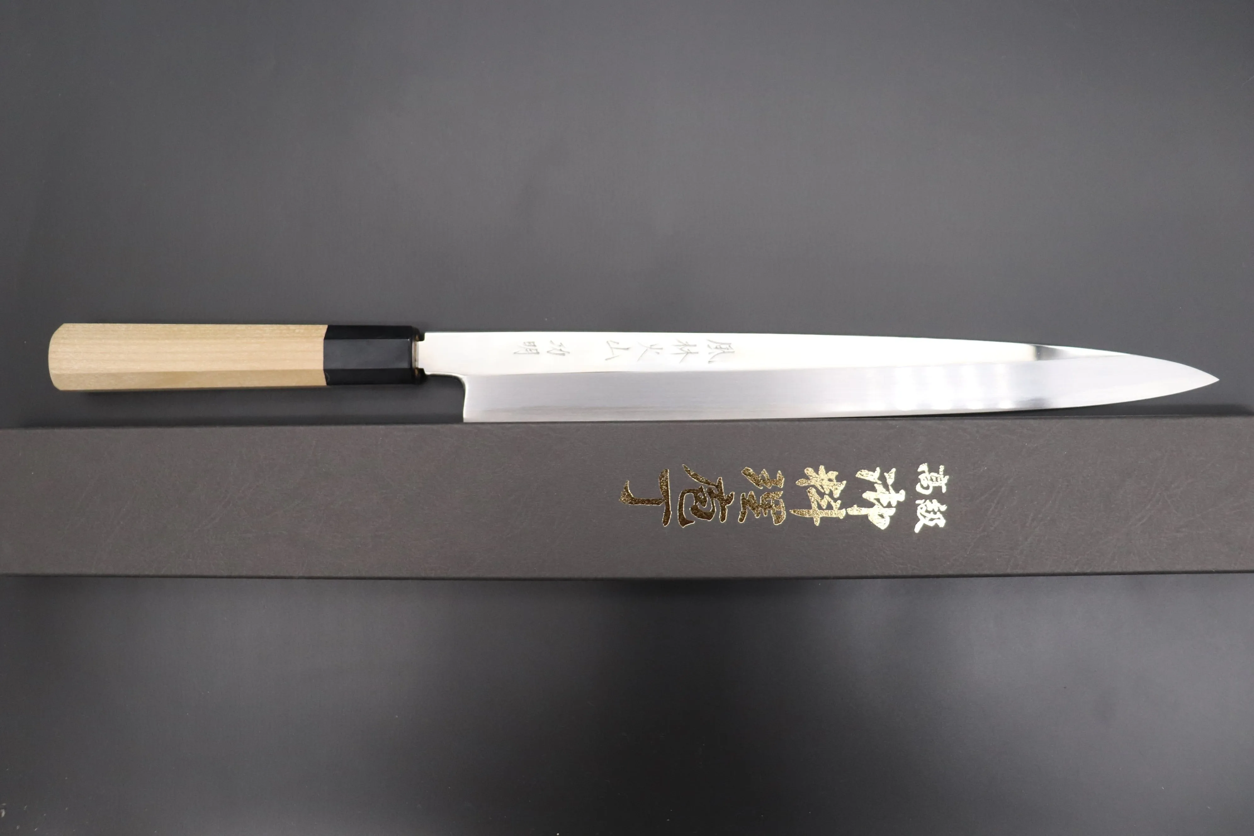 Fu-Rin-Ka-Zan Limited, Hon Kasumi Blue Steel No.1 Yanagiba 300mm (Perfectly Mirror Polished Blade, 11.8 Inch, FSO-66)