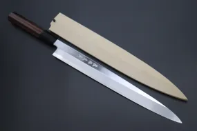 Fu-Rin-Ka-Zan Limited, Hon Kasumi Blue Steel No.1 Yanagiba 300mm (Perfectly Mirror Polished Blade, 11.8 Inch, FSO-67)