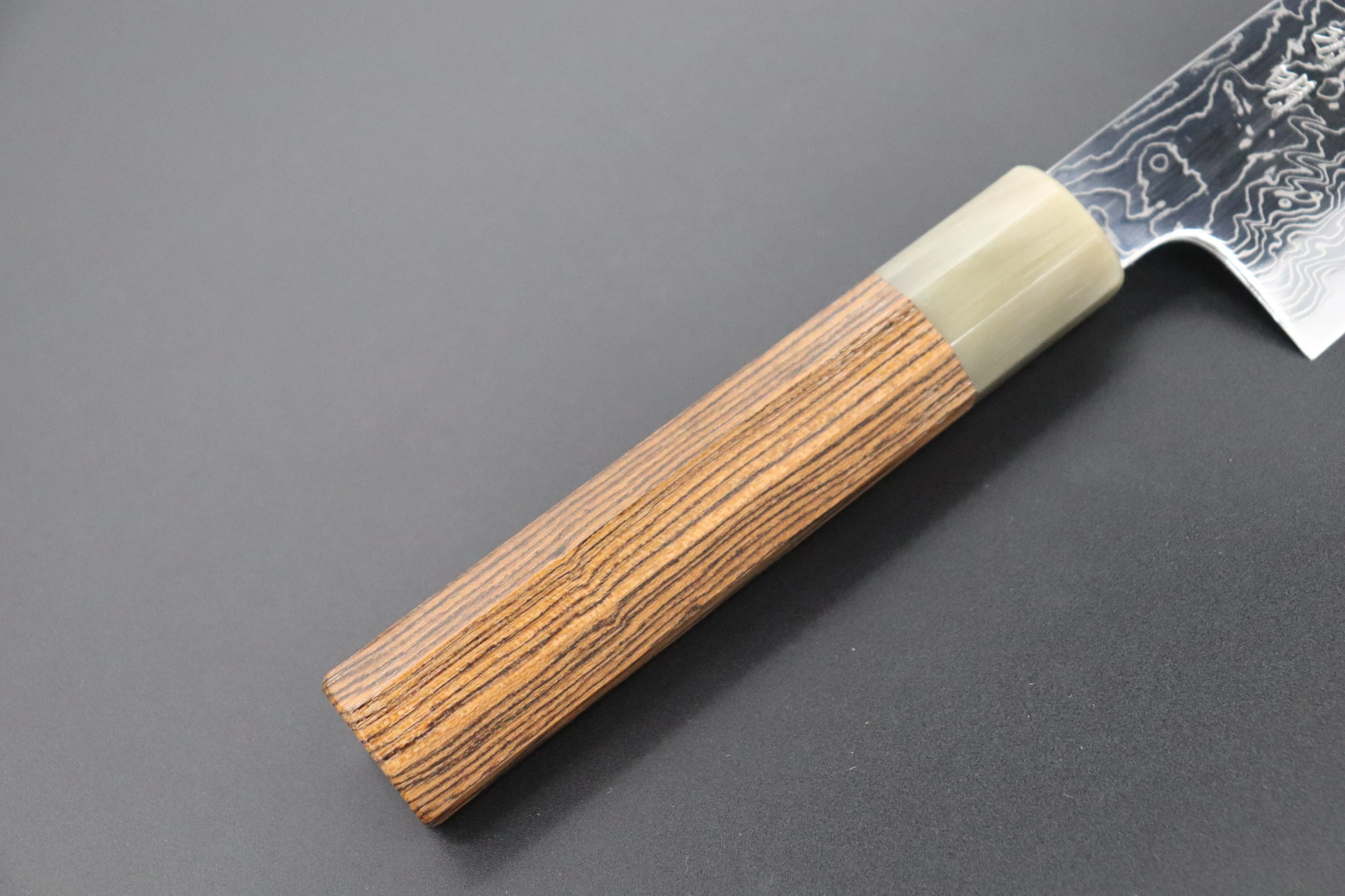 Fu-Rin-Ka-Zan R-2 Damascus Wa Series FRD-SB Wa Santoku 190mm (7.4 inch, Octagon Shaped Bocote Wood Handle)