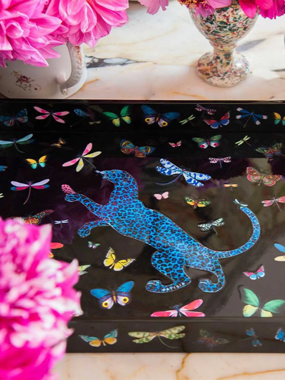 Hand-Made Lacquer Tray Butterfly