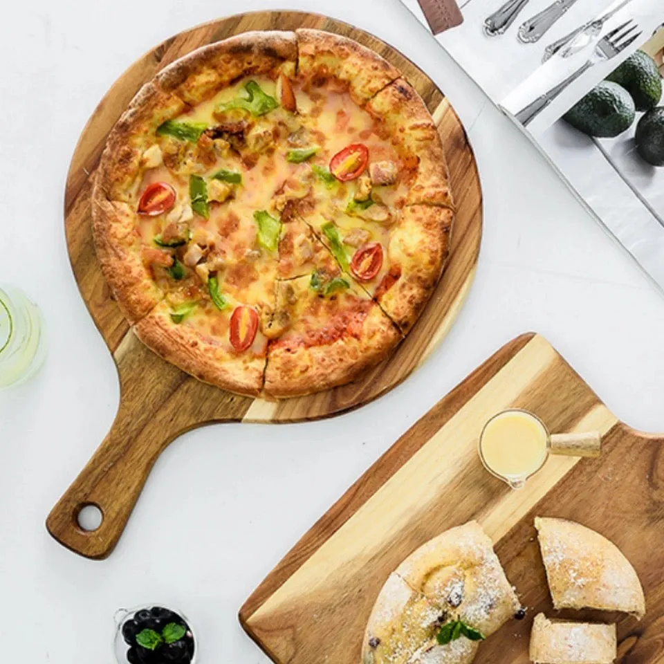 Hand Made Rustic Wooden Serving Board - Round