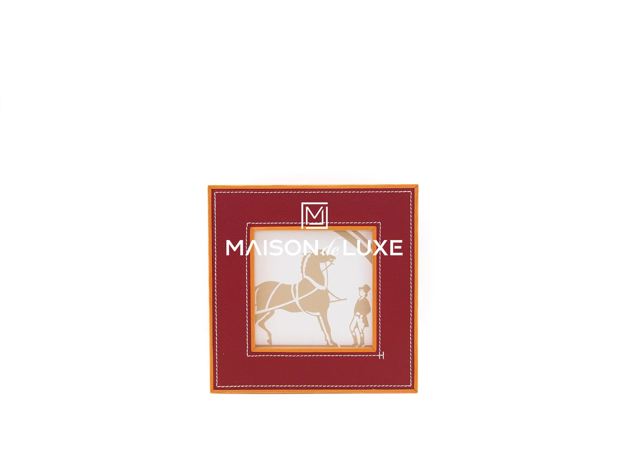 Hermes Classic Pleiade Rouge H Leather Photo Frame