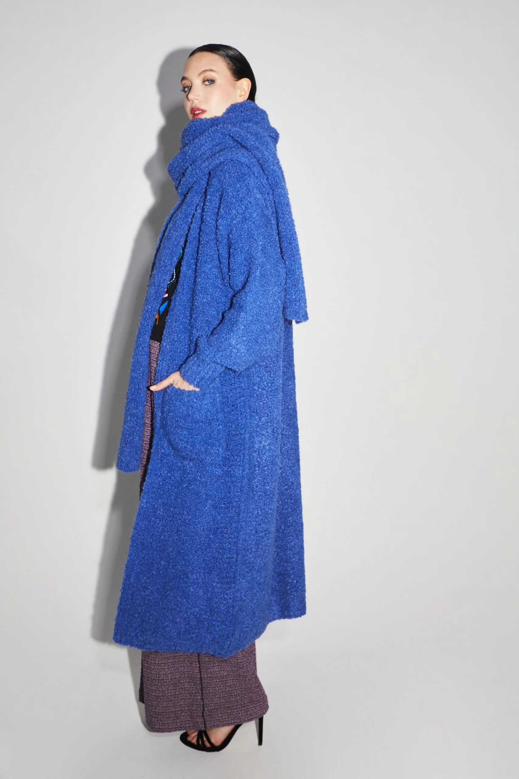 Imprevu Blue Bouclette Cardigan