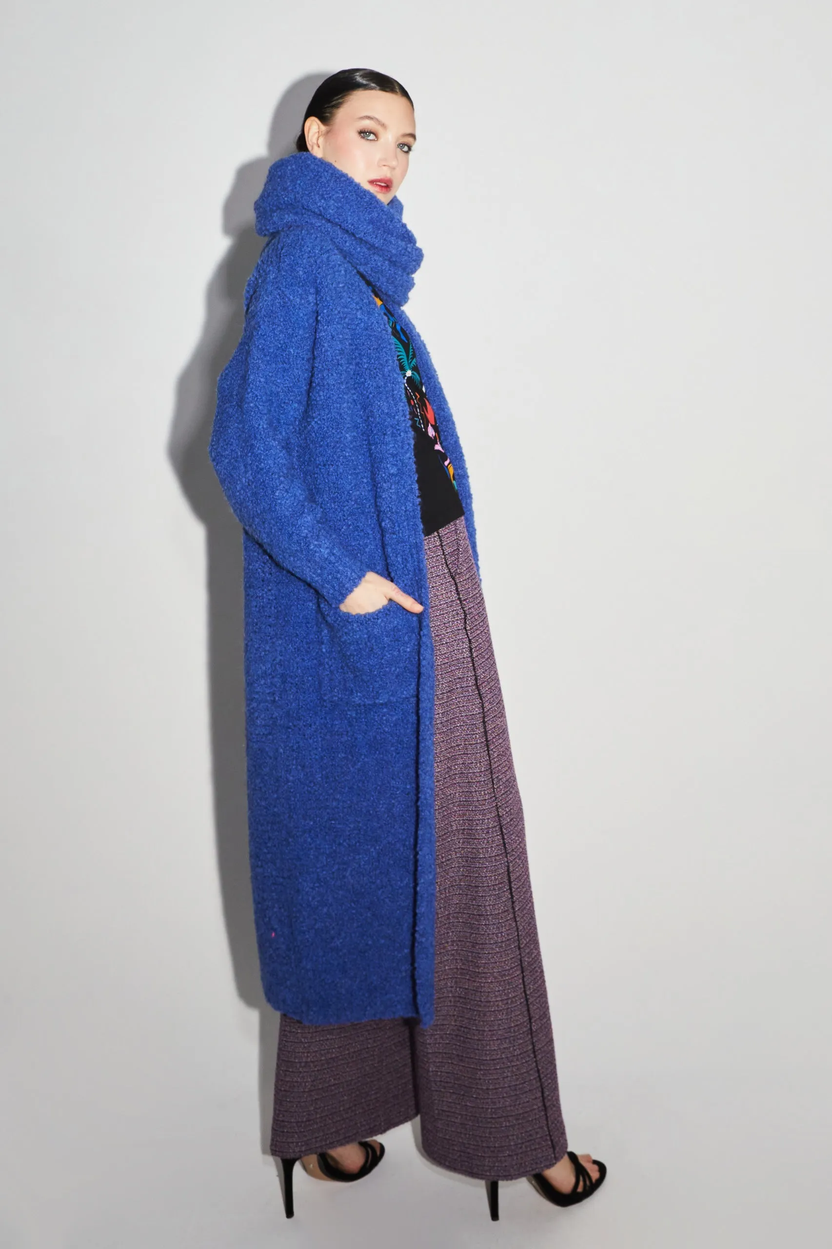 Imprevu Blue Bouclette Cardigan