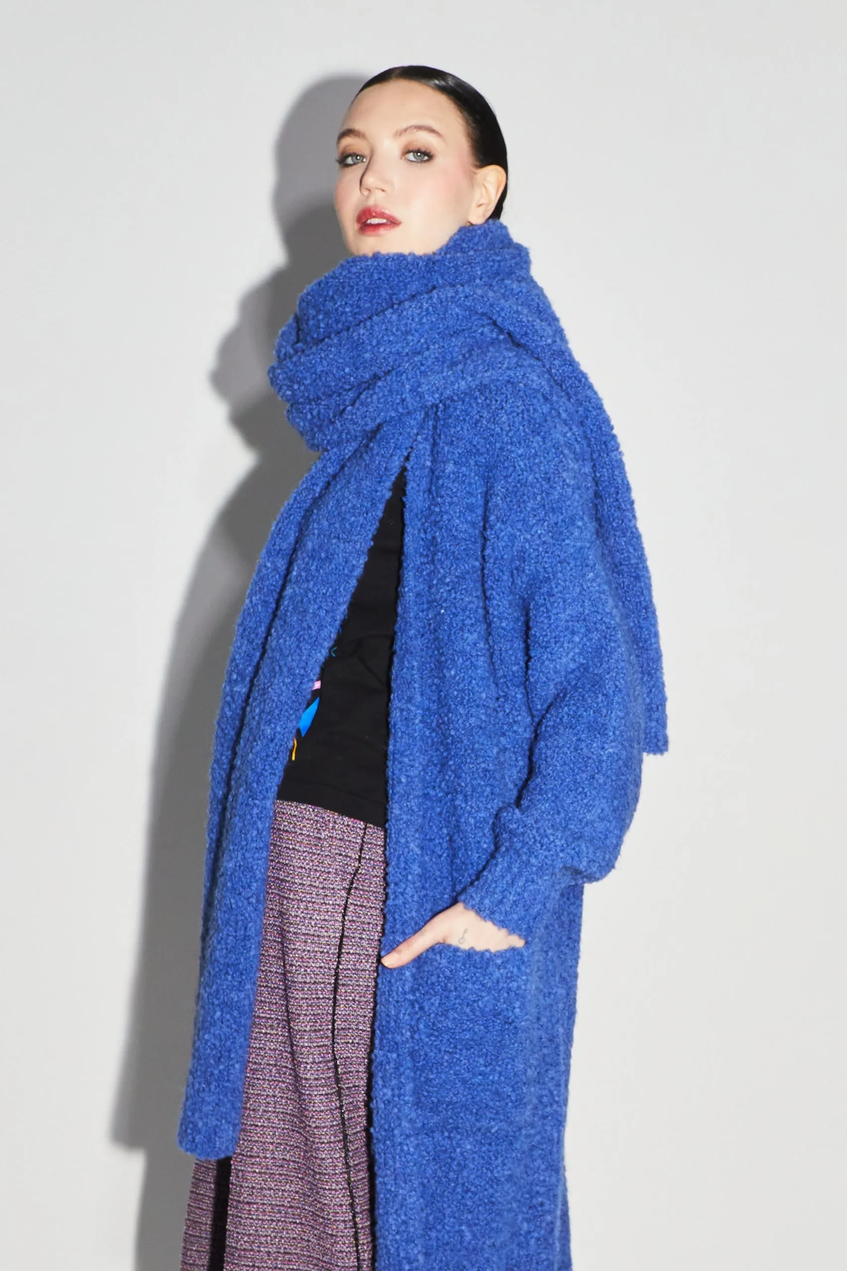 Imprevu Blue Bouclette Cardigan