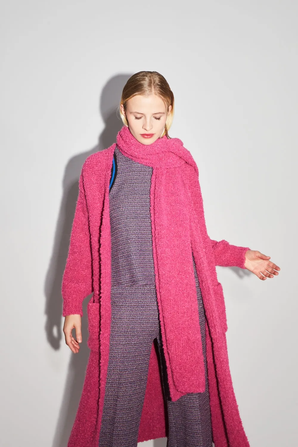 Imprevu Pink Bouclette Cardigan