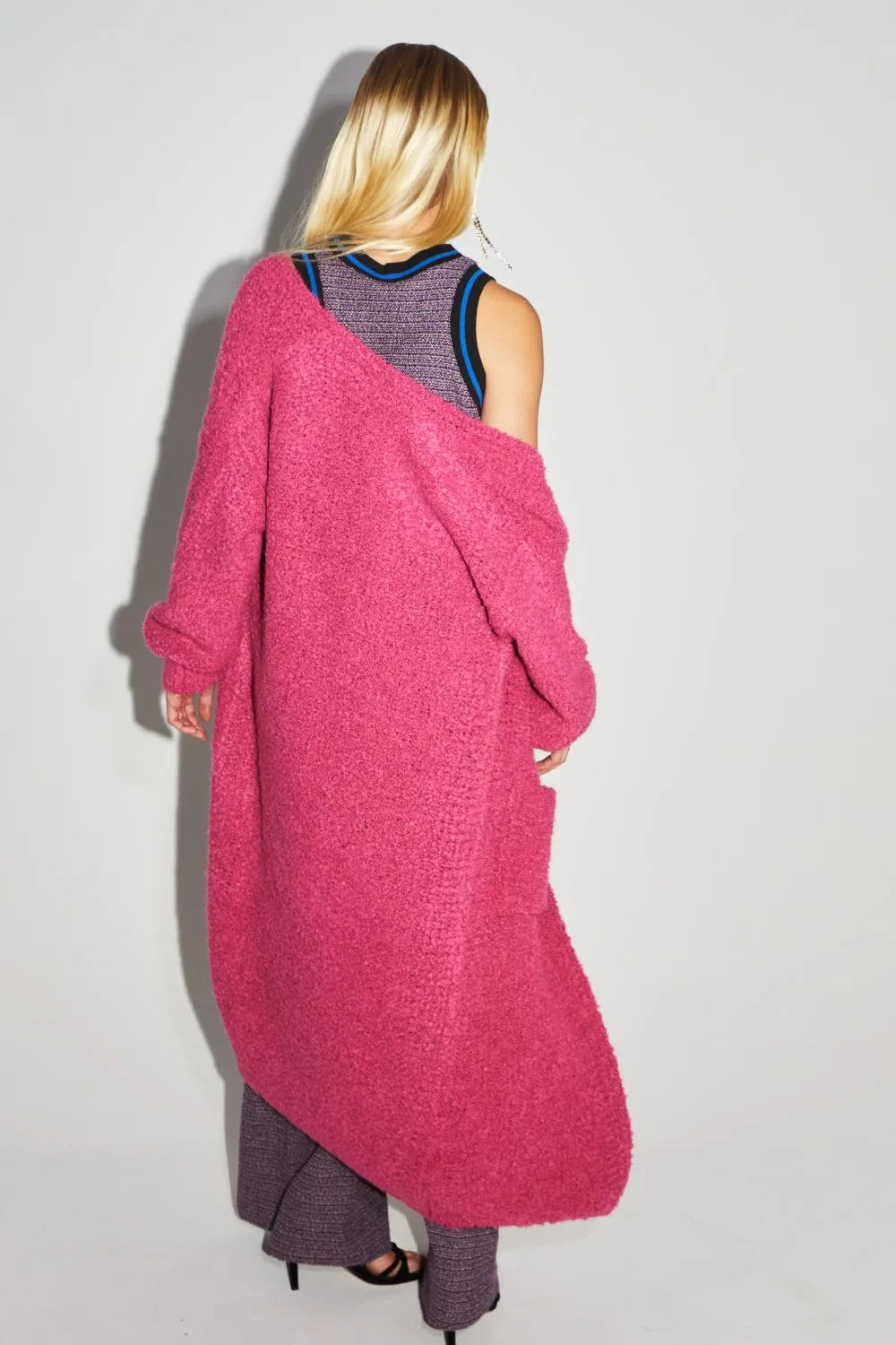 Imprevu Pink Bouclette Cardigan