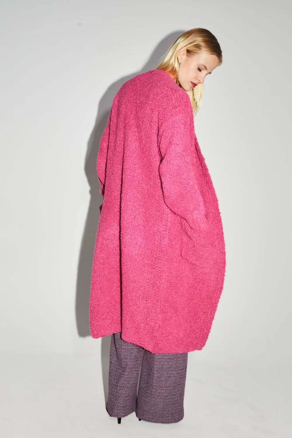 Imprevu Pink Bouclette Cardigan