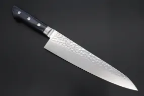 JCK Natures Blue Clouds Series BCDP-3 VG-10 Tsuchime Damascus Gyuto 210mm (8.2 inch, Royal Blue-Purple Pakka Wood Handle)