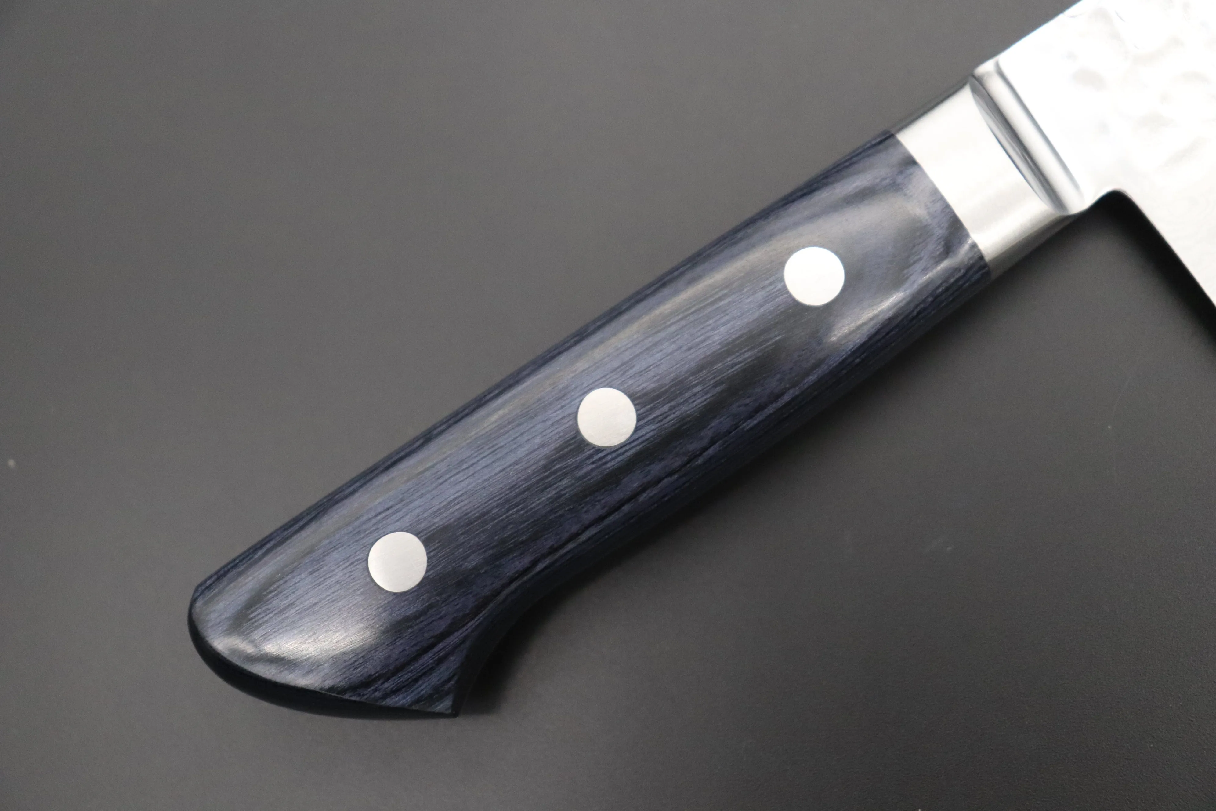 JCK Natures Blue Clouds Series BCDP-3 VG-10 Tsuchime Damascus Gyuto 210mm (8.2 inch, Royal Blue-Purple Pakka Wood Handle)